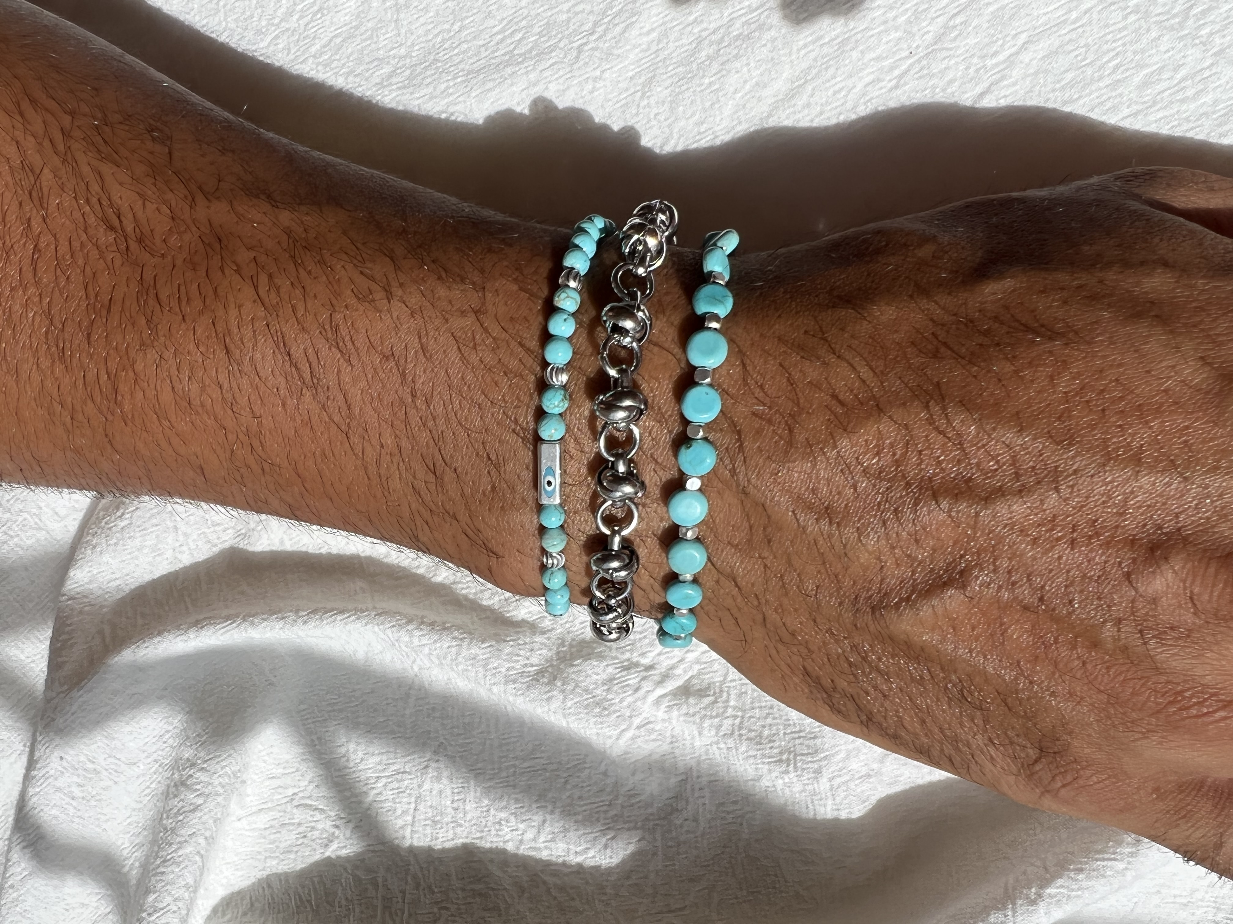 Men's Turquoise Bracelet by aguinescrea - Pearl bracelets - Afrikrea