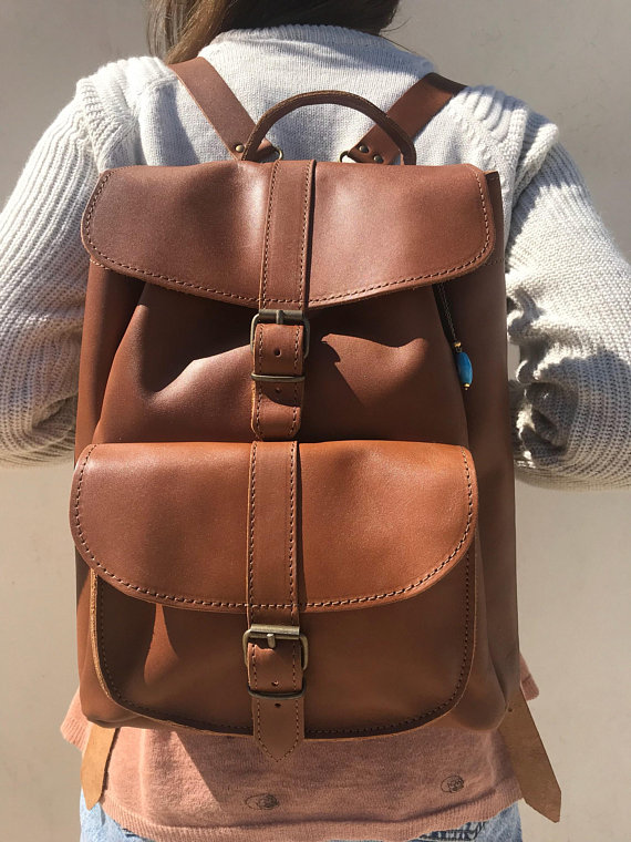 Leather Bags Backpacks Brown Leather Backpack Women