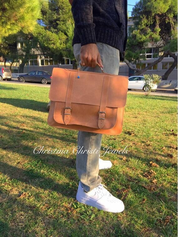 natural leather briefcase