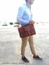 christina Christi | Brown Leather Messenger Bag 15'' 