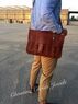 christina Christi | Brown Leather Messenger Bag 15'' 