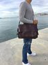christina Christi | Deep Brown Leather Messenger Bag 17'' 