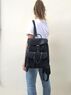 christina Christi | Black Leather Backpack Tassels 