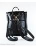 christina Christi | Black Leather Backpack Tassels 