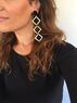 christina Christi | Long Geometric Earrings Gold 