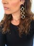 christina Christi | Long Geometric Earrings Gold 