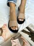 christina Christi | Beige Leather Slide Sandals 