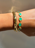 christina Christi | Emerald Color Beaded Bracelet and Cuff 