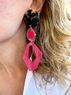 christina Christi | Fuchsia Geometric Earrings Clip On 