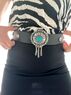 christina Christi | Wide Leather Belt Silver Buckles 
