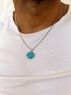 christina Christi | Turquoise Cross Necklace Men Sterling Silver 925 