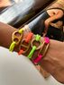 christina Christi | Colorful Ribbon Bracelets Geometric Charms 