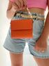 christina Christi | Orange Leather Top Handle Bag - Petite Beauty 