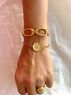 christina Christi | Large Oval Chain Bracele - Gold Charm Bracelet 