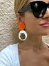 christina Christi | Summer Hoop Earrings Orange n Mirror 