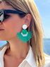 christina Christi | Green Summer Earrings Clip On 