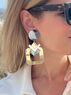 christina Christi | Gold Clip On  Modern Earrings 