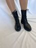 christina Christi | Black Leather Combat Boots Women 