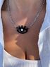 christina Christi | Silver Chain Evil Eye Necklace 