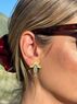christina Christi | Minimal Three Leaf Flower Earrings 