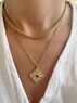 christina Christi | Gold Rhombus Necklace n Gold Bismark Chain 