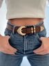 christina Christi | Bronze Buckles Brown Leather Belt - Tight Hug 