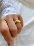 christina Christi | Gold Plated Croissant Ring Sterling SIlver 925 