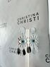christina Christi | Long Evil Eye Dangle Earrings Silver 