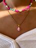 christina Christi | Fuchsia Beaded Summer Necklace 