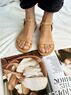 christina Christi | Women Gladiator Leather Sandals  - Comfort Flats 