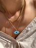 christina Christi | 24k Gold Evil Eye Necklace n Chain 