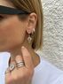 christina Christi | Silver Evil Eye Hoop Earrings Minimal 