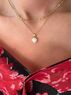 christina Christi | Gold Flat Chain Necklace n CZ Heart Necklace 