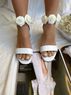 christina Christi | Γυναικεία Νυφικά Παπούτσια με Τακούνι - Flowers Ankle Strap 