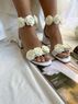 christina Christi | Block Heel Wedding Sandals - Flowers Everywhere 