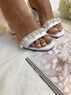 christina Christi | Pearls Block Heel Sandals - Bright on Heels 