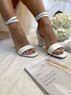 christina Christi | Wedding Block Heel Leather Sandals - Double Strap Heels 