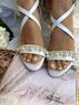 christina Christi | Wedding Leather Black Heel Sandals - Pearls n Strass on ''X'' 