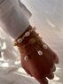 christina Christi | Gold Chunky Chain Bracelet n Pearls Beads 