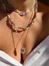 christina Christi | Purple Beaded Layered Necklaces Women 