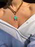 christina Christi | Turquoise Enamel Cross Pendant Charms 