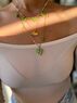 christina Christi | Summer Beaded Layering Necklace Green Beads 