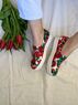 christina Christi | Spring Leather Shoes Vans Style - Pomegranates n Poppies 