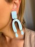 christina Christi | Light Blue Dangle Earrings Clip On 