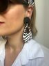 christina Christi | Clip On Wooden Earrings Zebra Color 