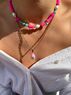 christina Christi | Fuchsia Beaded Summer Necklace 