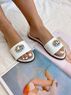 christina Christi | Wedding Slide Sandals - Crystals on Sliders 
