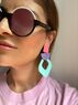 christina Christi | Long Colorful Earrings Clip On 