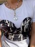 christina Christi | Silver Heart Lock Necklace Long 