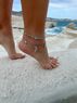 christina Christi | Handmade Beach Anklet Bracelet - Turquoise Beads and Silver Accents 